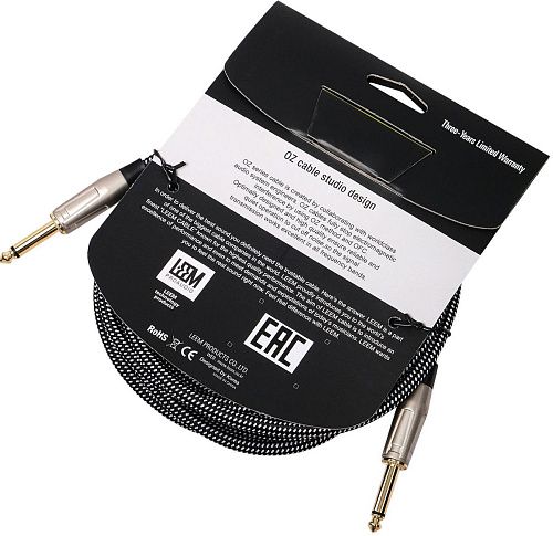 Leem FAS-3(BK/WH) Кабель инструментальный, черный/белый.