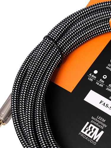 Leem FAS-5(BK/WH) Кабель инструментальный, черный/белый.