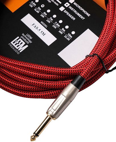 Leem FAS-5(RD/BK) Кабель инструментальный, красный/черный.