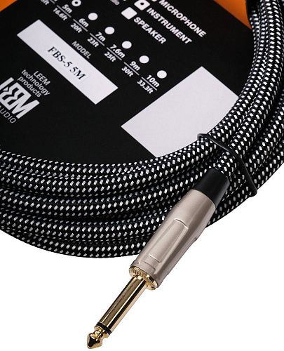 Leem FBS-5(BK/WH) Кабель инструментальный, черный/белый.