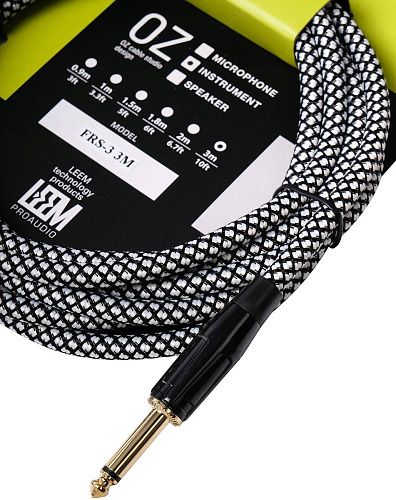 Leem FRS-3(WH/BK) Кабель инструментальный, белый/черный.