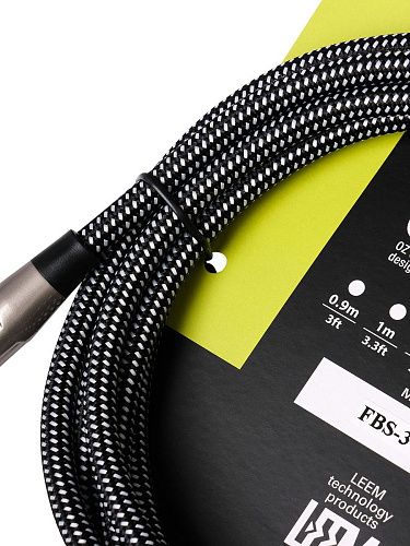 Leem FBS-3(BK/WH) Кабель инструментальный, черный/белый.