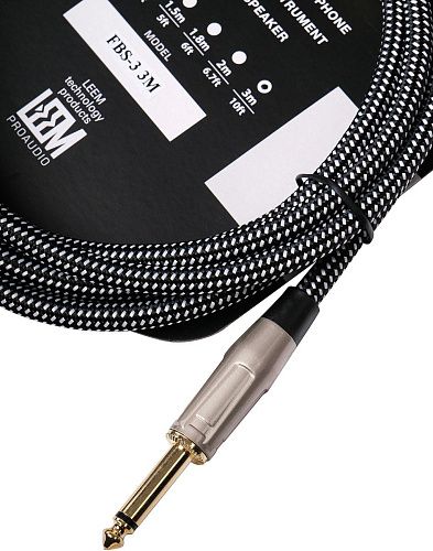 Leem FBS-3(BK/WH) Кабель инструментальный, черный/белый.