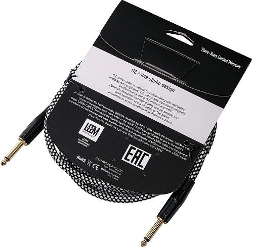 Leem FRS-3(WH/BK) Кабель инструментальный, белый/черный.