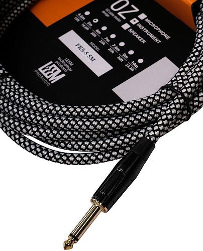 Leem FRS-5(WH/BK) Кабель инструментальный, белый/черный.