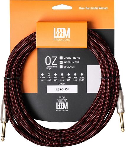 Leem FBS-5(BK/RD) Кабель инструментальный, черный/красный.